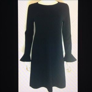 Ann Taylor Knit Long Bell Sleeve Midi Shift Dress